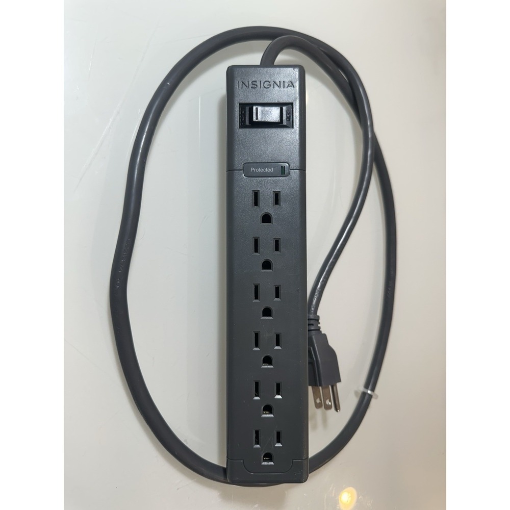 Insignia 6 Outlet 15A 125V  AC 50/60Hz Voltage Protection Rating (VPR) Dark Grey